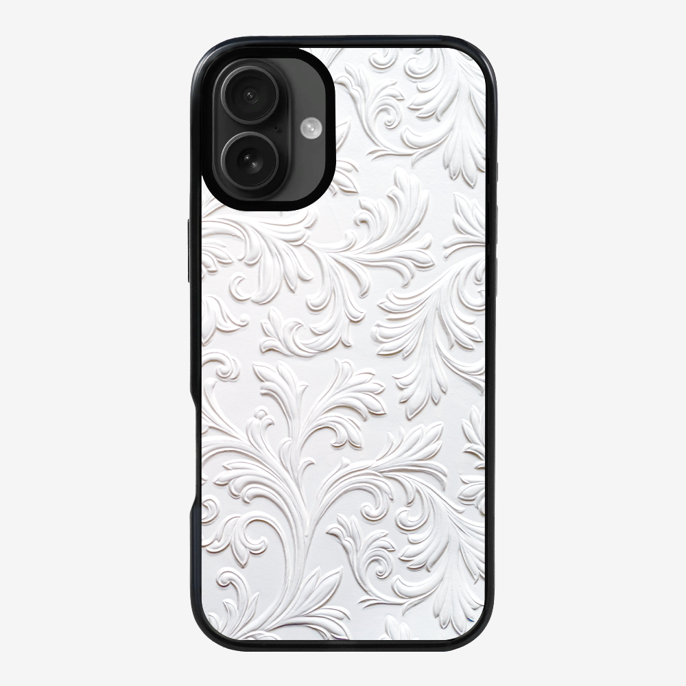 White Floral Pattern Phone Case