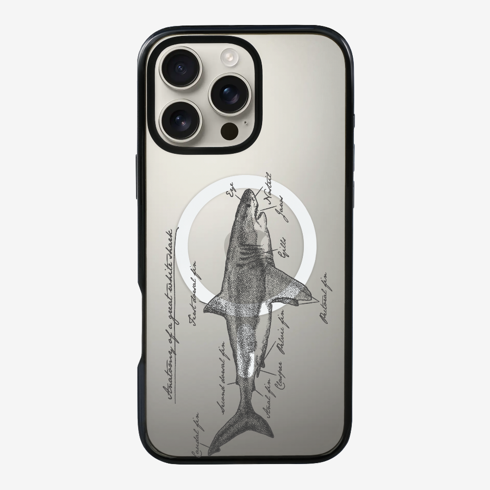 Anatomy of a Great White Shark Phone Case