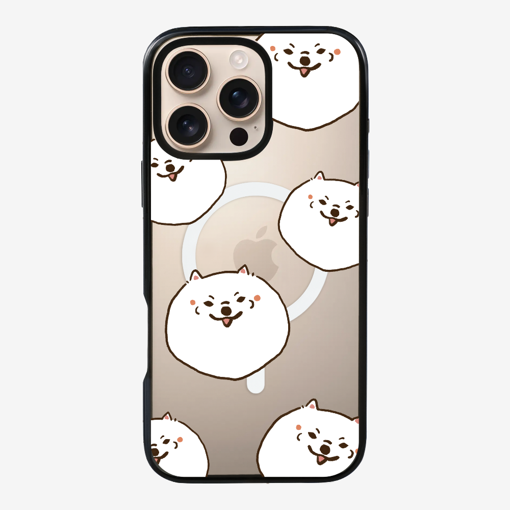 White Pomeranian Wonderland Phone Case