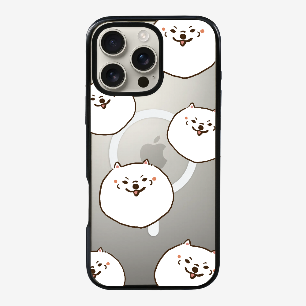 White Pomeranian Wonderland Phone Case