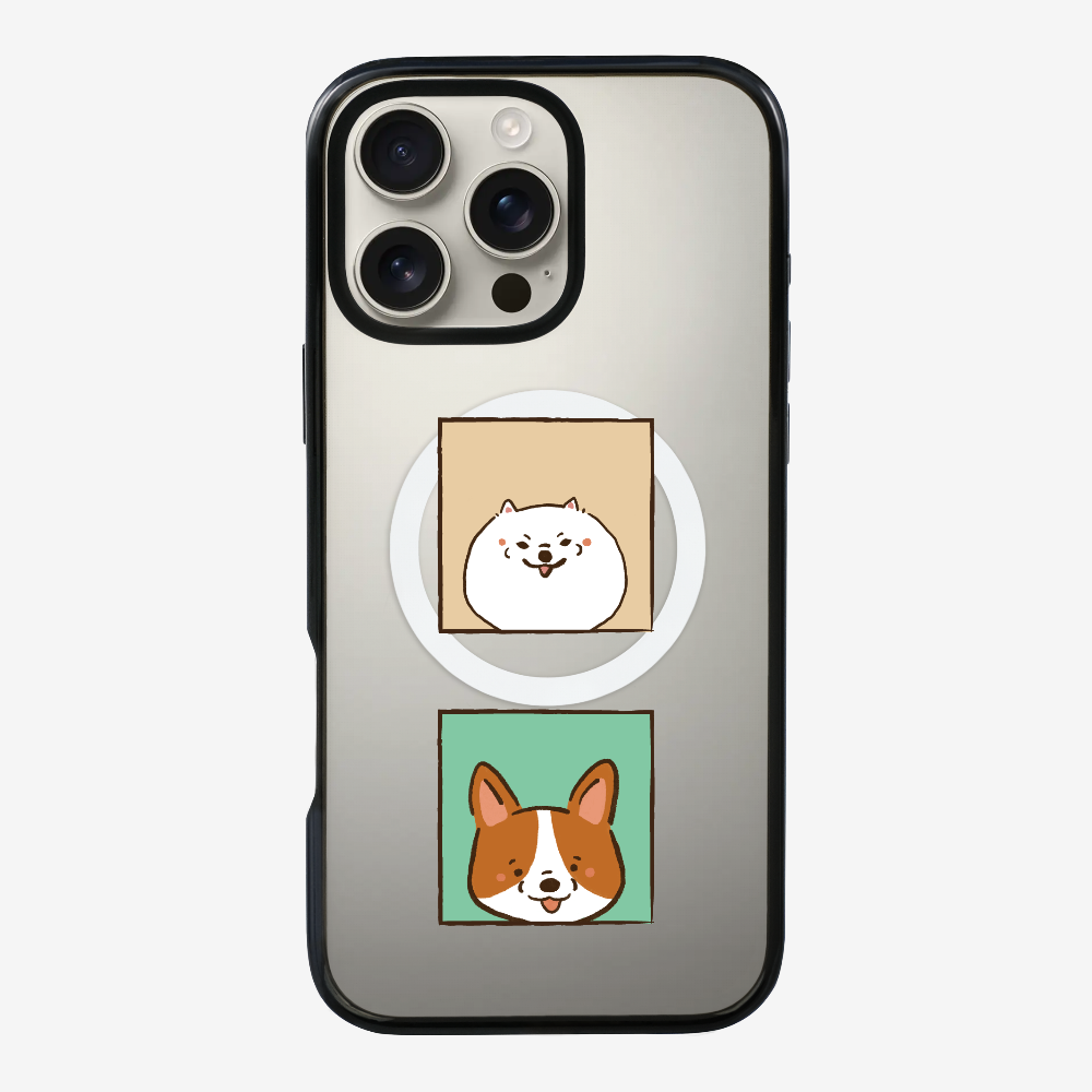Pomeranian and Corgi Phone Case