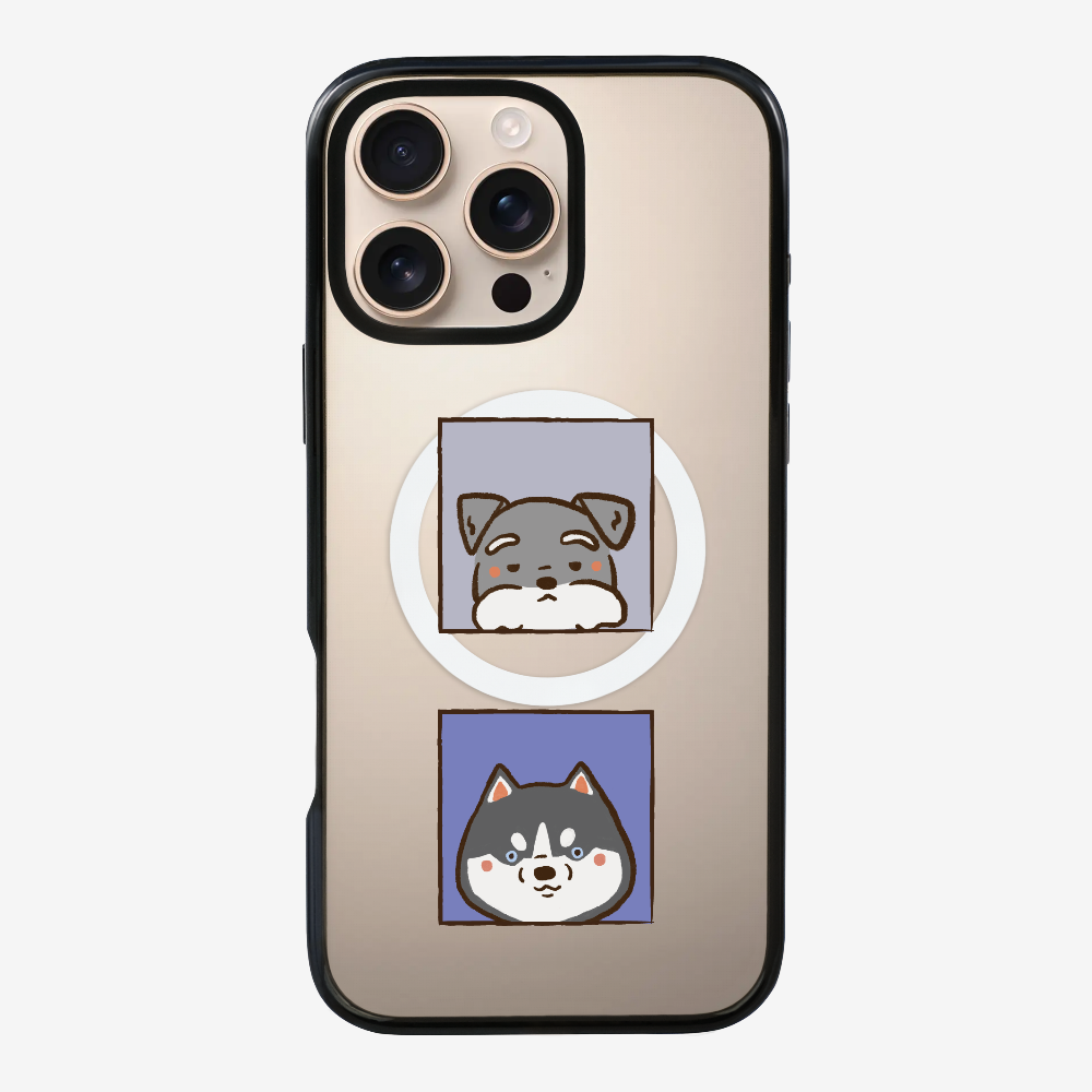 Schnauzer and Husky Phone Case