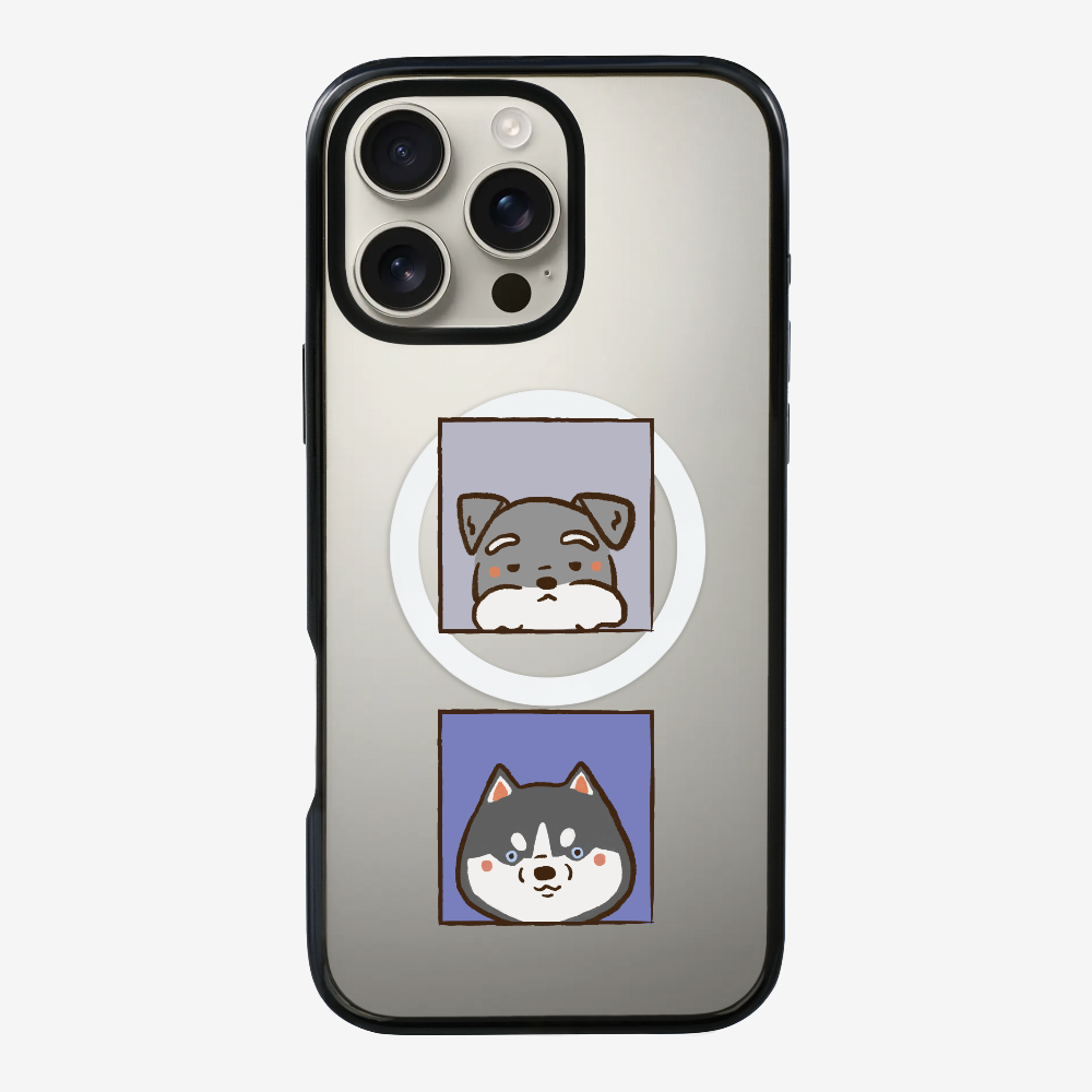 Schnauzer and Husky Phone Case