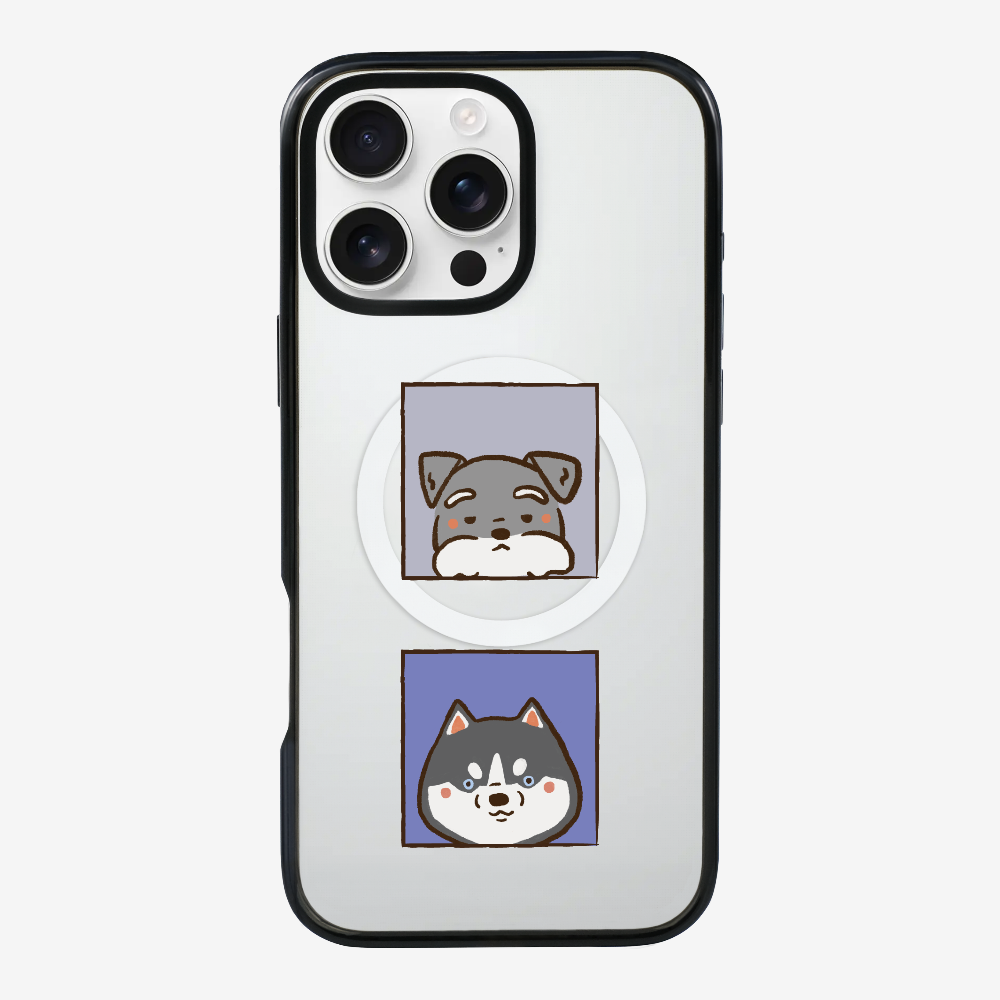 Schnauzer and Husky Phone Case