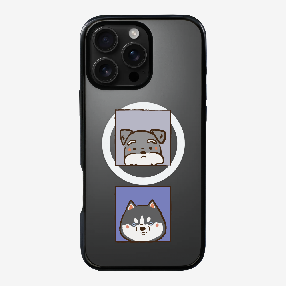 Schnauzer and Husky Phone Case