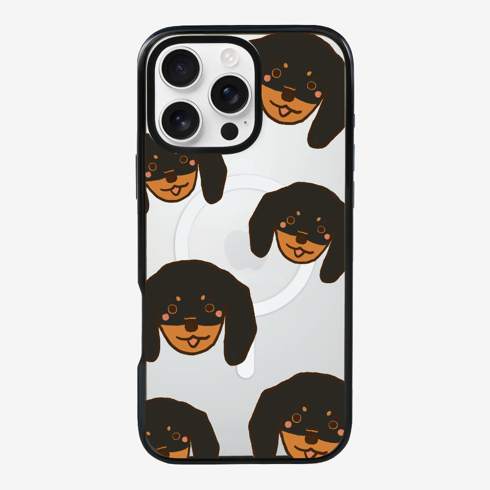 Black Dachshund Wonderland Phone Case