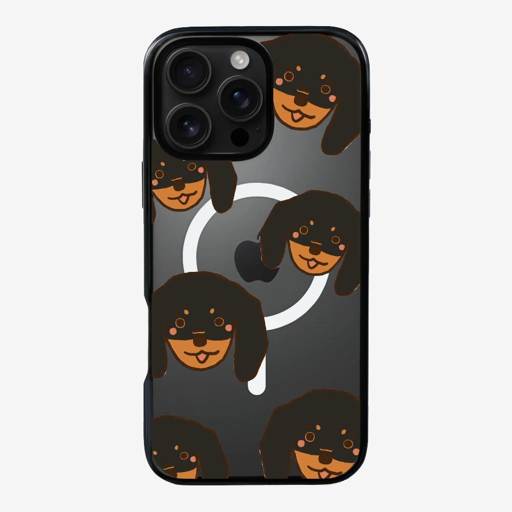 Black Dachshund Wonderland Phone Case