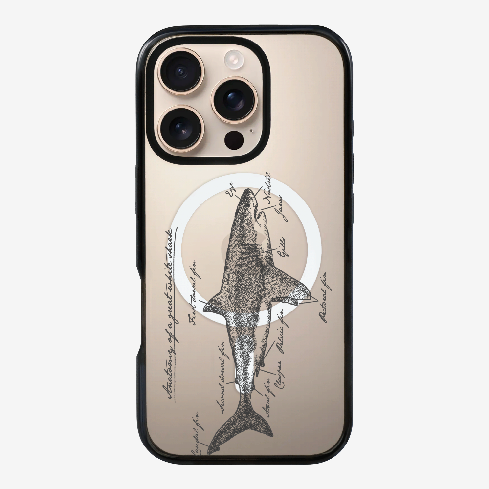 Anatomy of a Great White Shark Phone Case