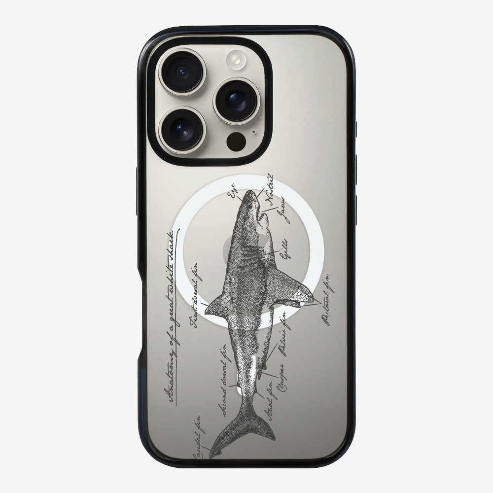 Anatomy of a Great White Shark Phone Case