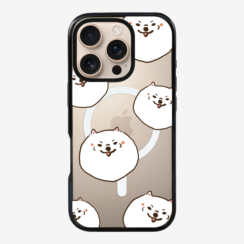 White Pomeranian Wonderland Phone Case