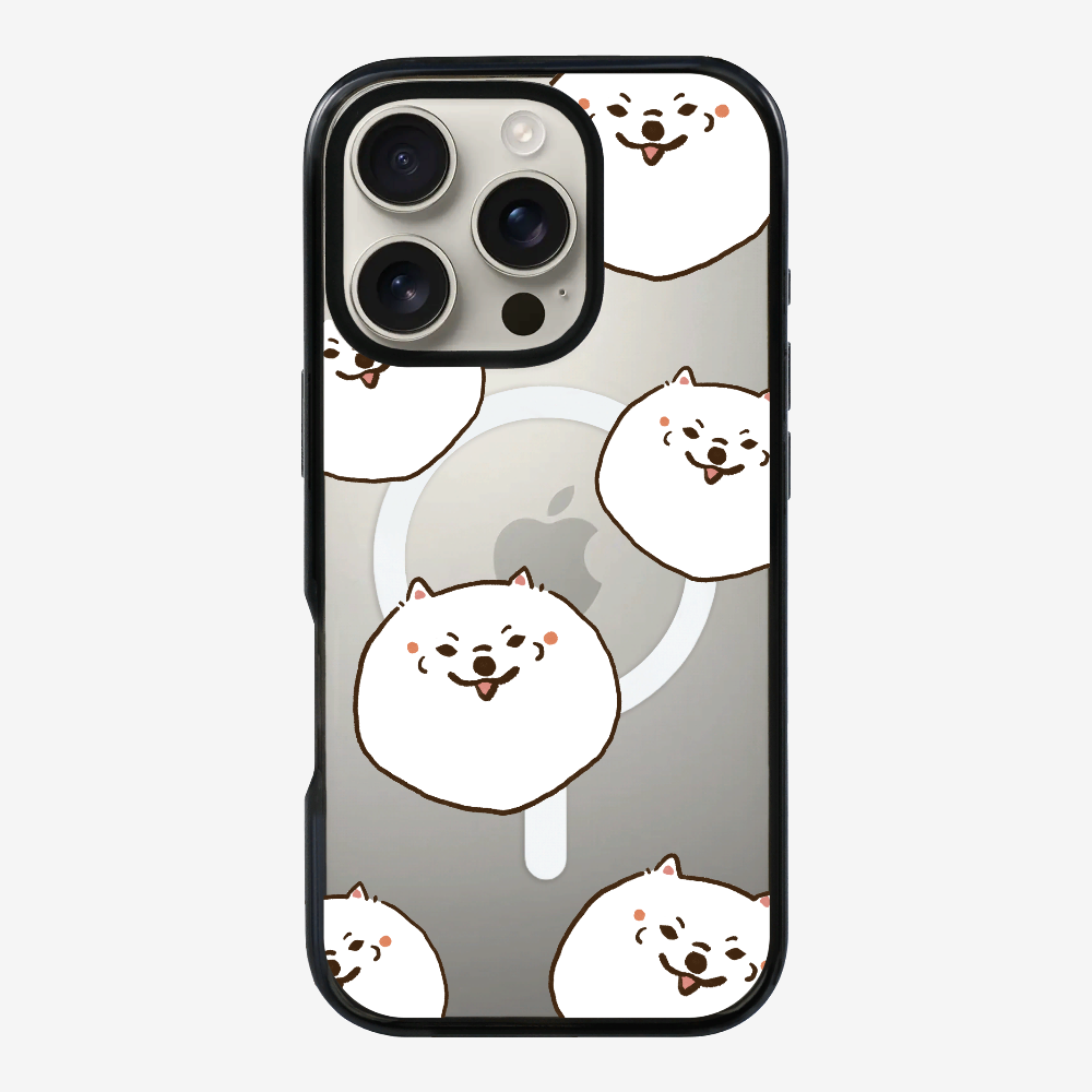 White Pomeranian Wonderland Phone Case