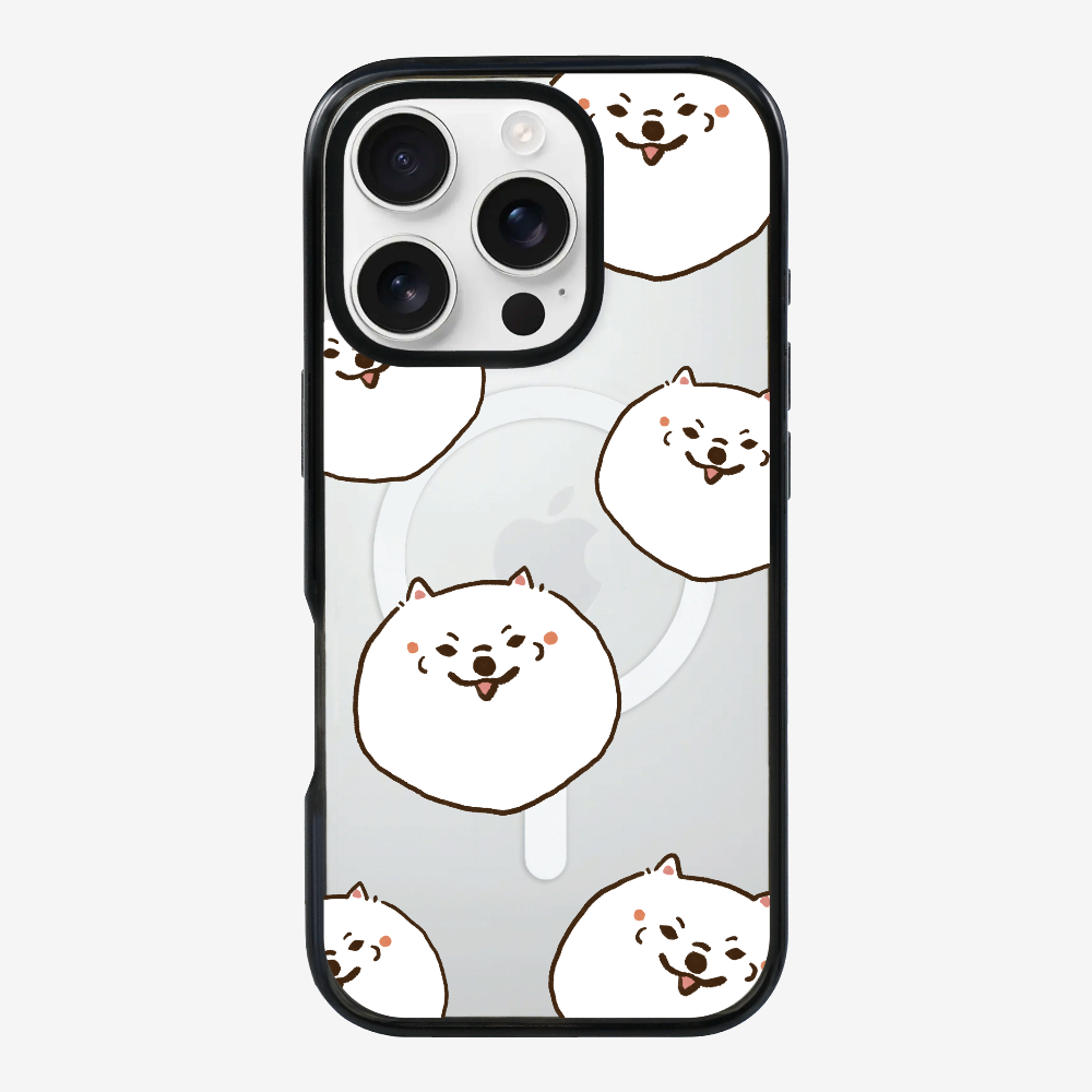 White Pomeranian Wonderland Phone Case