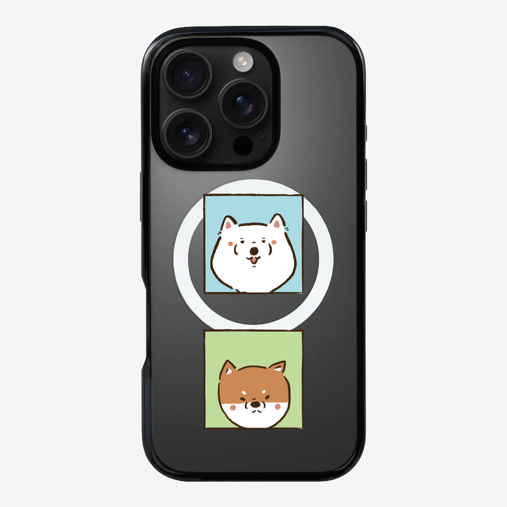 Samoyed and Shiba Inu Phone Case