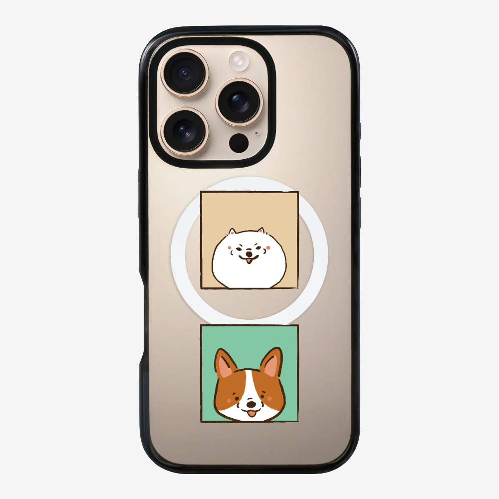 Pomeranian and Corgi Phone Case