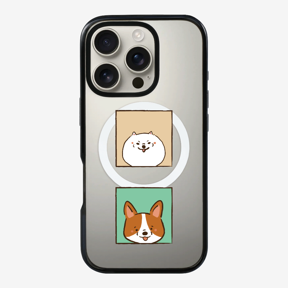 Pomeranian and Corgi Phone Case