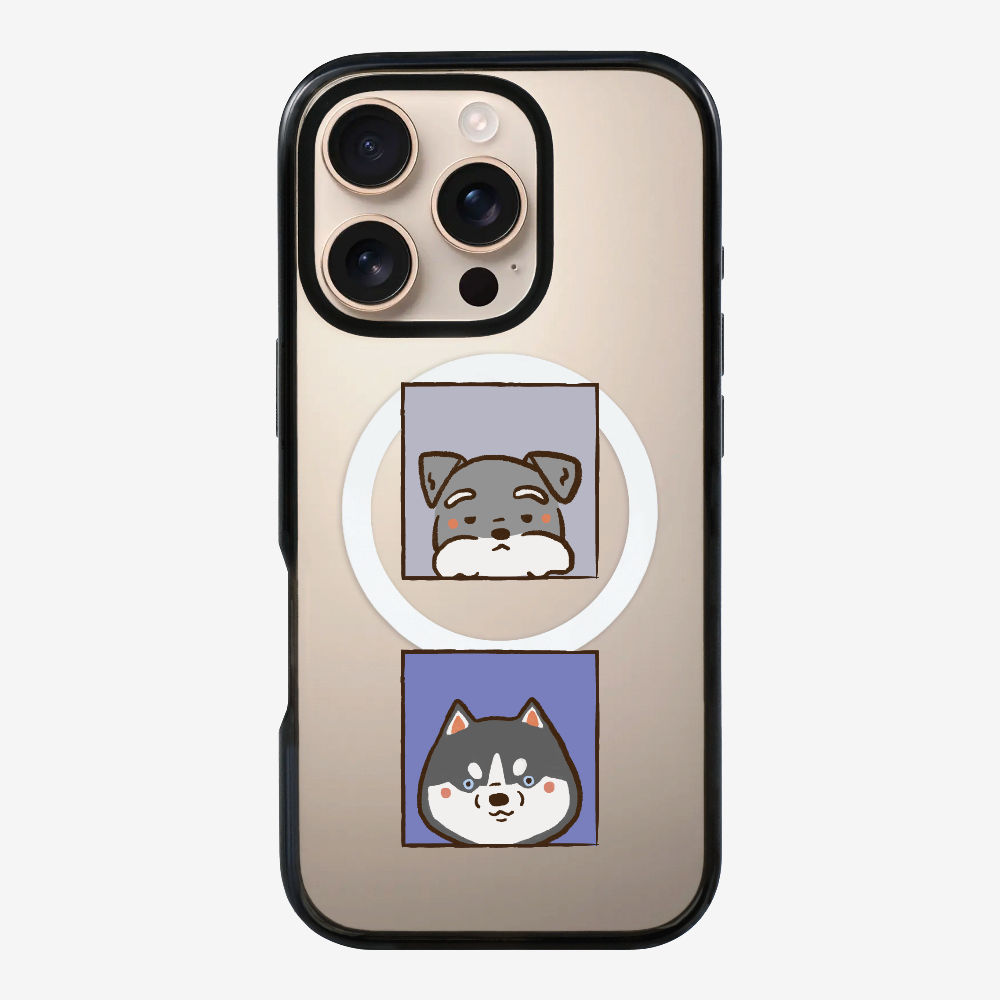 Schnauzer and Husky Phone Case