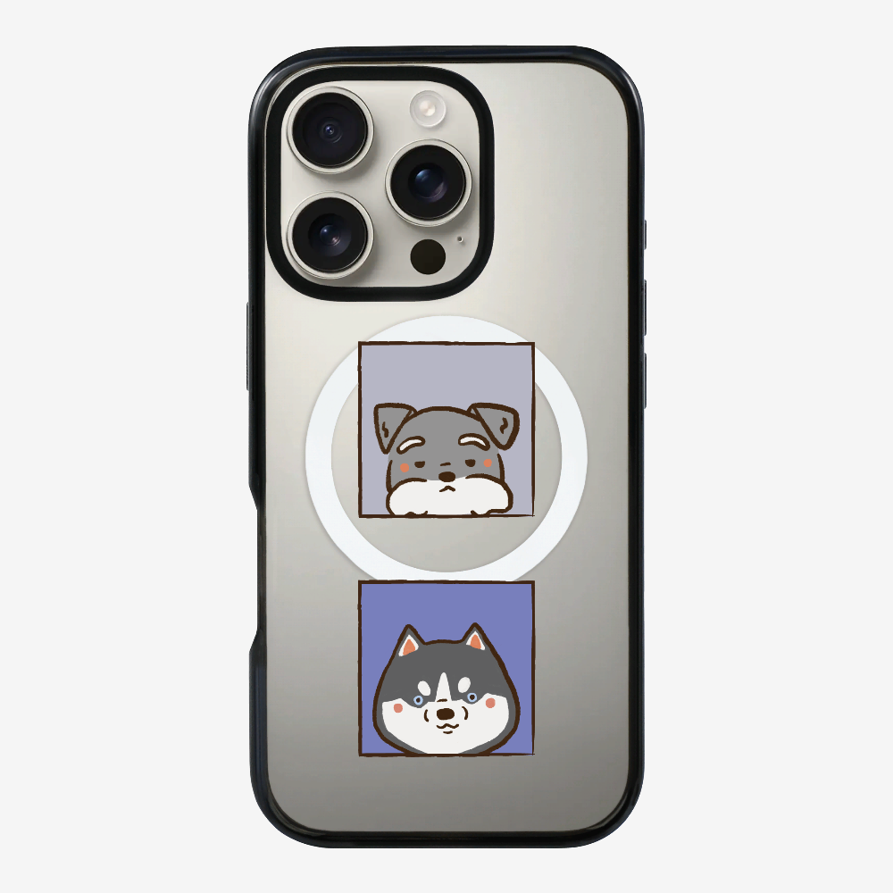 Schnauzer and Husky Phone Case