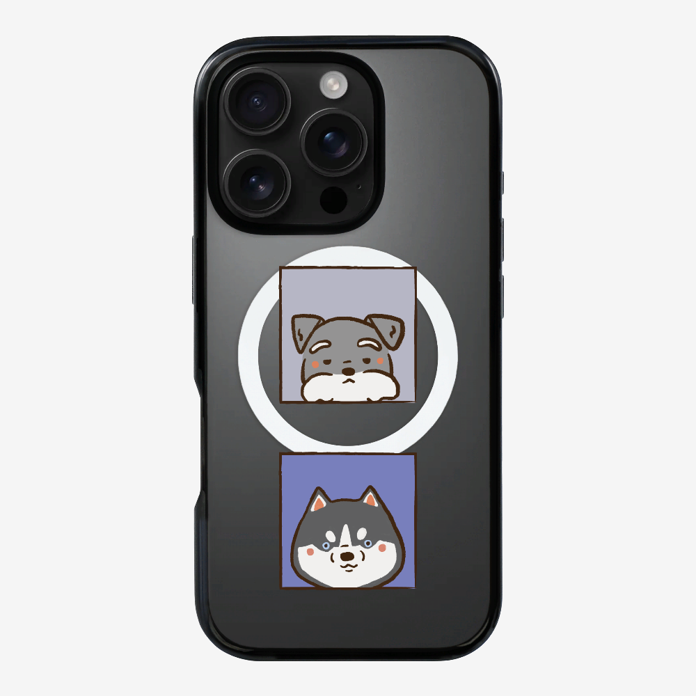 Schnauzer and Husky Phone Case
