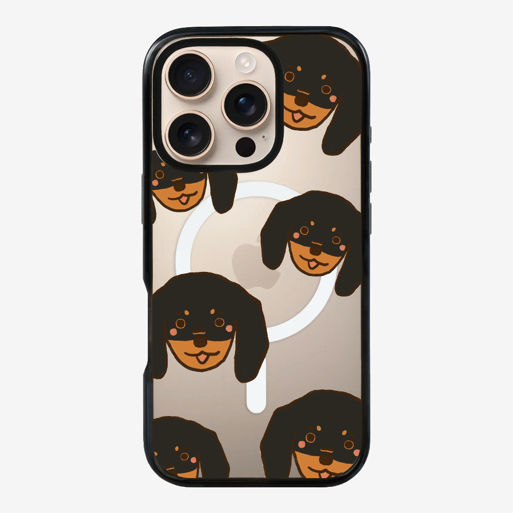 Black Dachshund Wonderland Phone Case