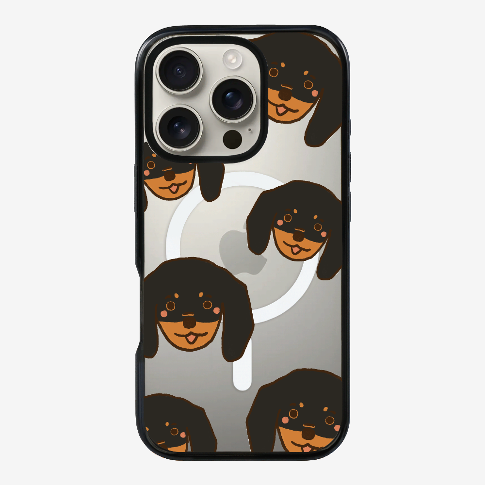 Black Dachshund Wonderland Phone Case