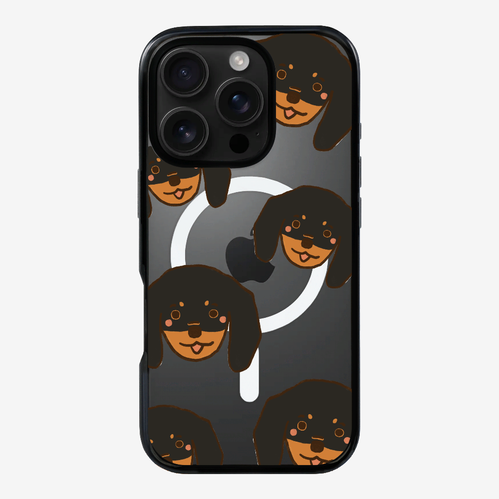 Black Dachshund Wonderland Phone Case