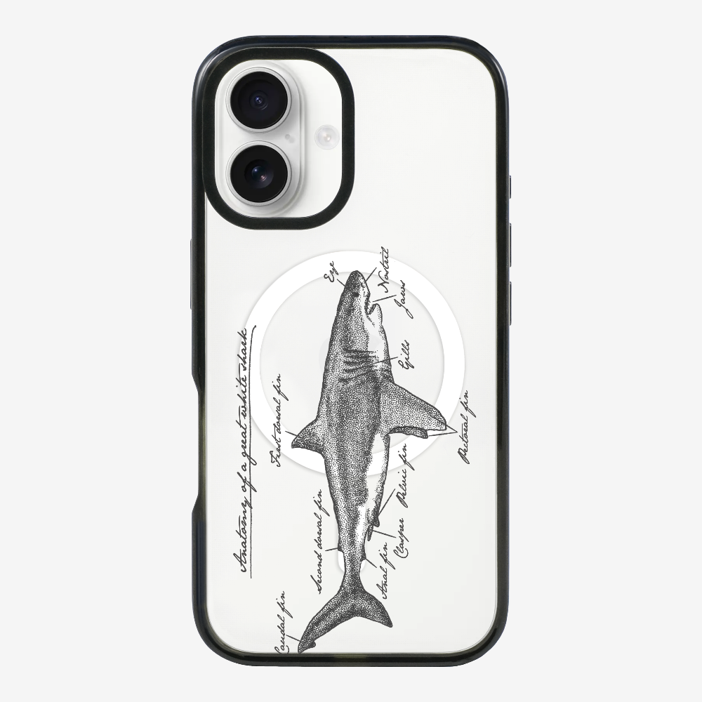 Anatomy of a Great White Shark Phone Case