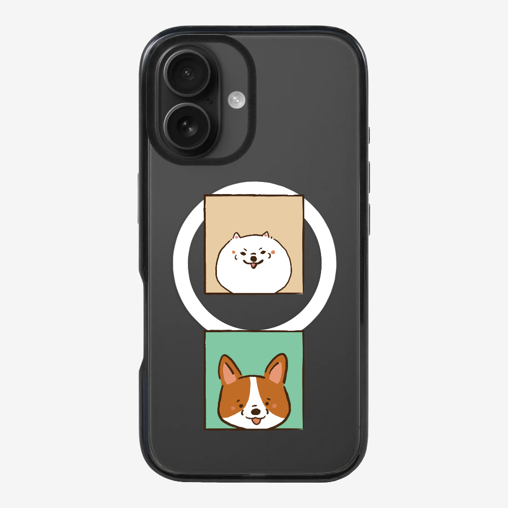 Pomeranian and Corgi Phone Case