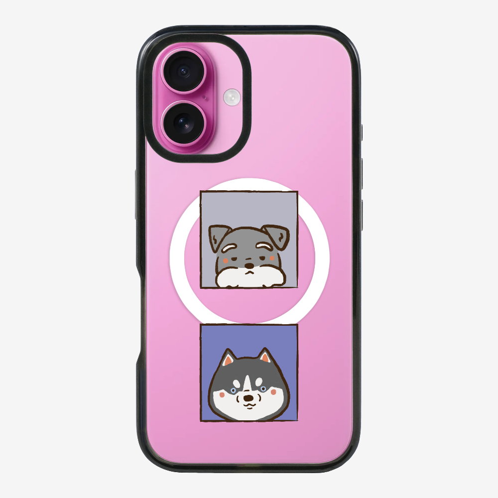 Schnauzer and Husky Phone Case