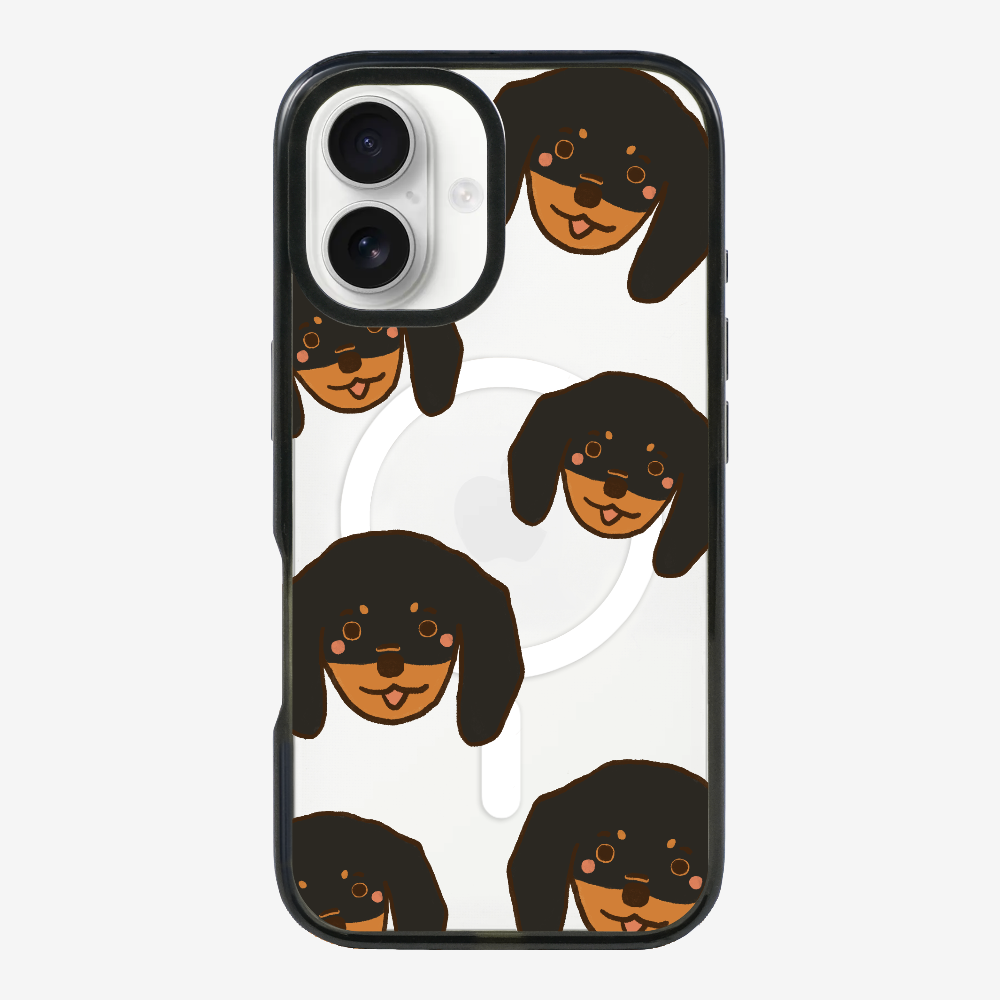 Black Dachshund Wonderland Phone Case