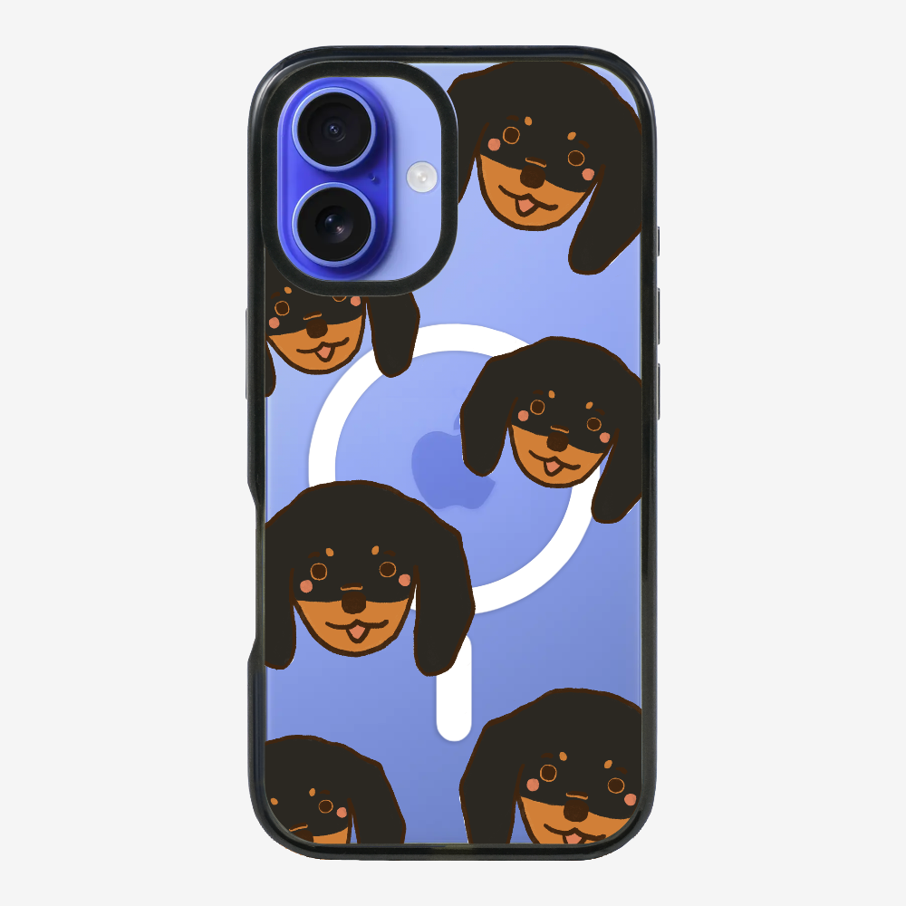 Black Dachshund Wonderland Phone Case
