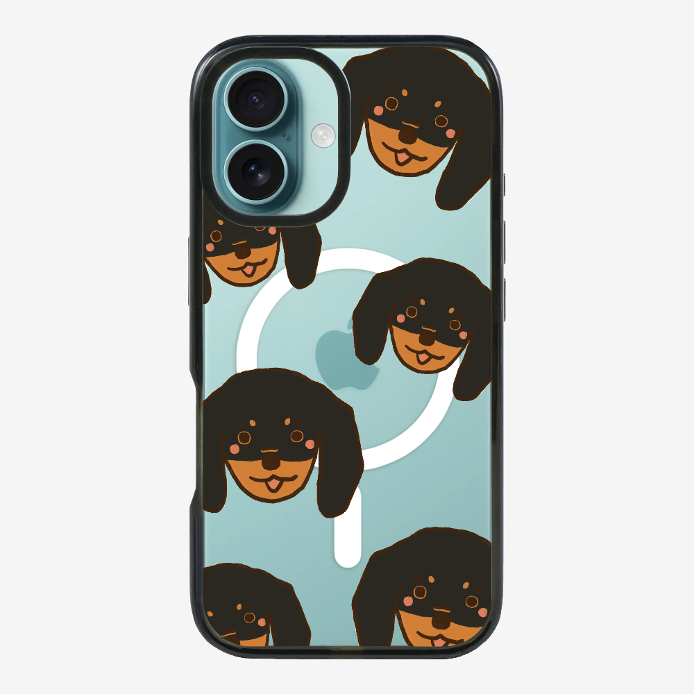 Black Dachshund Wonderland Phone Case