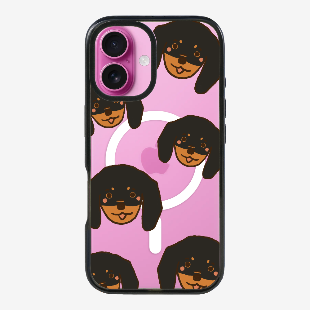 Black Dachshund Wonderland Phone Case